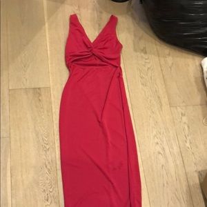 Red ASOS cut out dress in red mid length in size 2